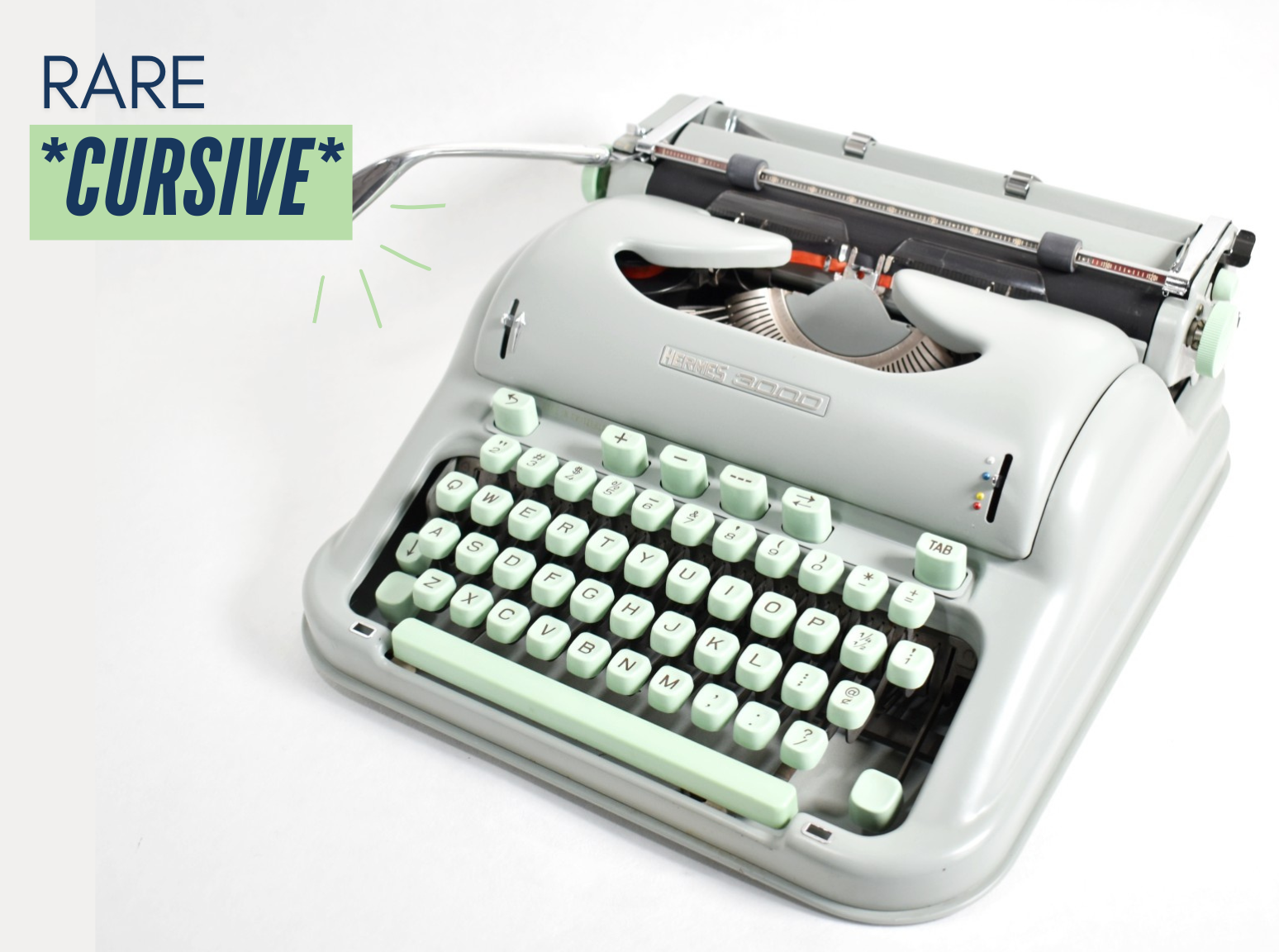 希少 タイプライター HERMES 3000 ウムラウト ドイツ スウェーデン語 PRE-ORDER* Hermes 3000 Typewriter - Rare Cursive – Amsterdam