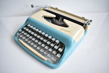 Load image into Gallery viewer, 1962 Portable Consul Blue/Cream Typewriter
