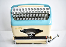 Load image into Gallery viewer, 1962 Portable Consul Blue/Cream Typewriter
