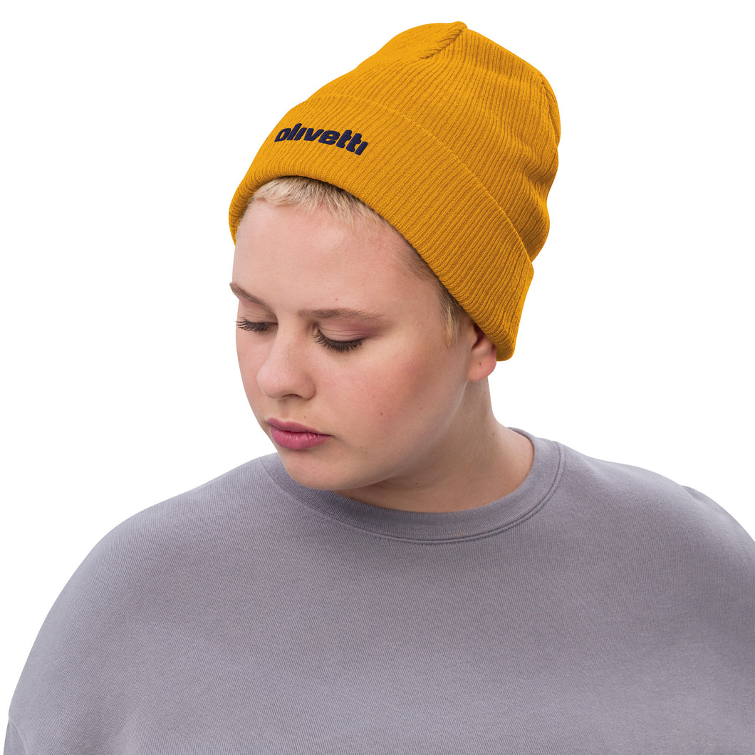 Ribbed Knit Beanie Hat - Olivetti